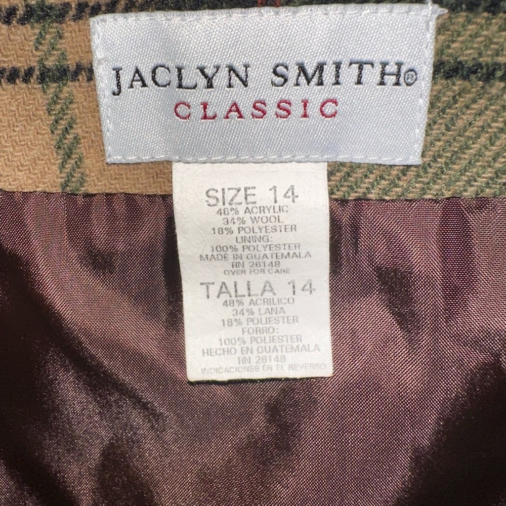 Jaclyn Smith Green Plaid Pencil Skirt - Picture 2 of 5